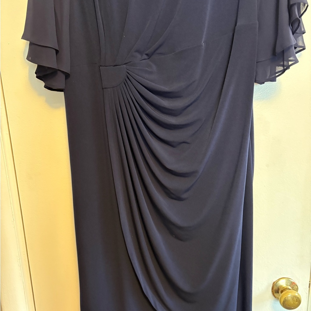 Connected Apparel Dark Blue Midi Dress - Picture 4 of 5